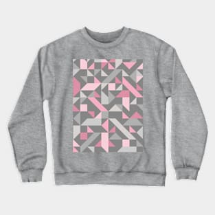 Grey and Pink Geometric Art Crewneck Sweatshirt